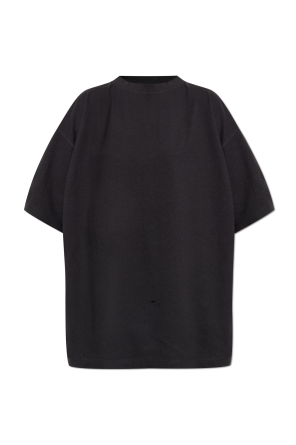 Tシャツ・カットソー Balenciaga Black Stretch Viscose Blend T-Shirt Logo cotton T-shirt in black - Balenciaga | Mytheresa